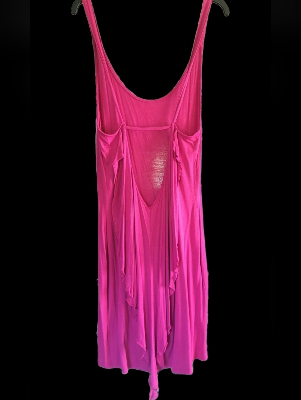 Nicki Minaj Bright Hot Pink Scoop Neck Tank Dress With Ruffled Back Sexy